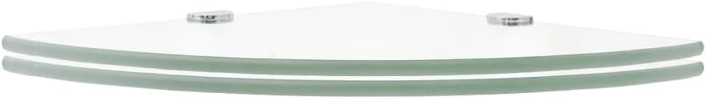 homiuse Wandregal Eckregale 2 STK. mit verchromten Halterungen Glas Transparent Regal Wand Wandregal