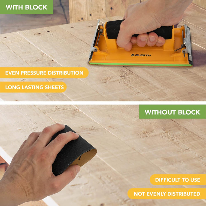 BLOSTM Schleifpapier-Sortiment mit Schleifklotz – Körnung 120 bis 7000, 48 Stück, Grob bis Fein Schl