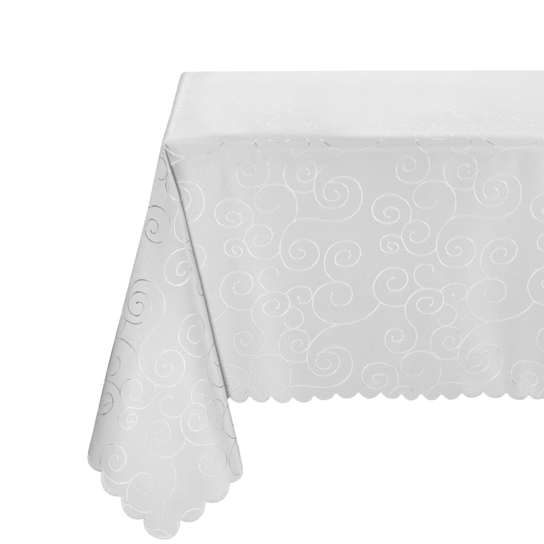 BEAUTEX Tischdecke Damast Ornamente - Bügelfreies Tischtuch - Fleckabweisende, Pflegeleichte Tischwä