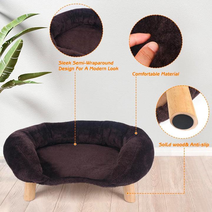 Braunes Katzensofa mit Kratzschutz | Ergonomische Form, Rutschfest