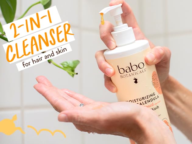 Babo Botanicals Baby Shampoo And Wash - Moisturizing - Oatmilk - 16 Oz