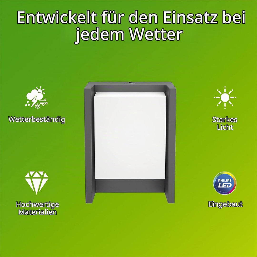Philips myGarden Arbour LED Wandaussenleuchte, Aluminium