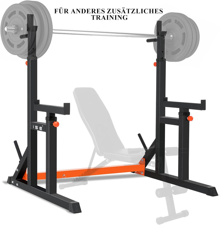 ISE Hantelständer Squat-Rack,hantelständer,langhantelständer mit 7 Höhenverstellbar Langhantelablage