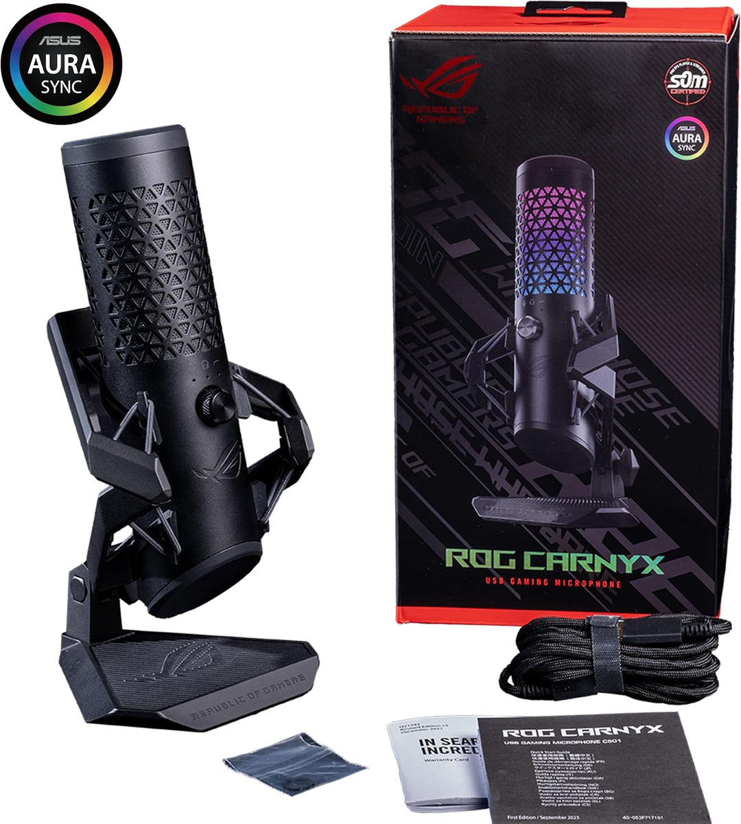 ASUS ROG Carnyx RGB Kondensator-Gaming-Mikrofon schwarz (Gaming, Streaming und Podcast, 25-mm-Konden