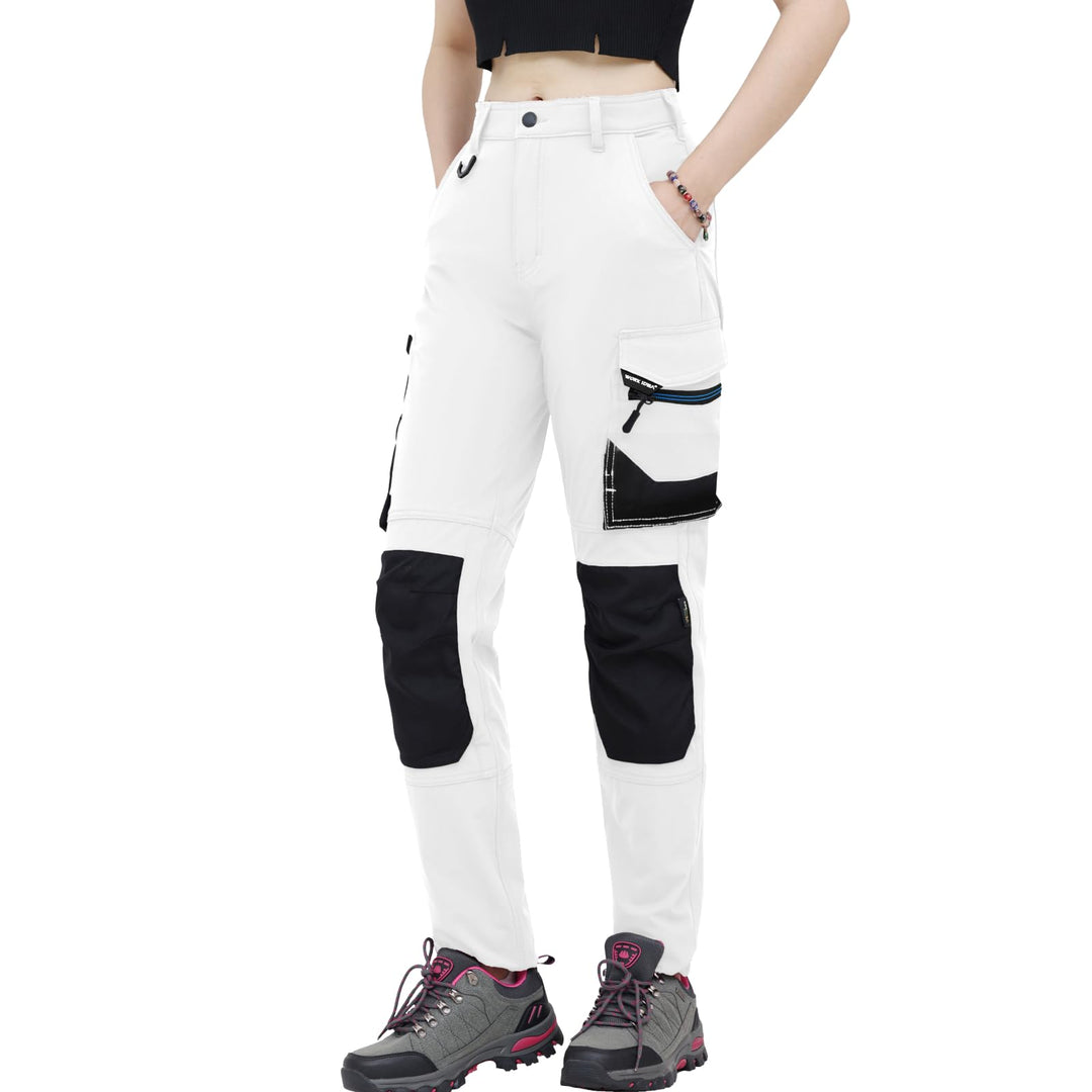 WORK IDEA Damen Slim-Fit Stretch Arbeitshose: Kritische Stoffbereiche aus Cordura – strapazierfähige
