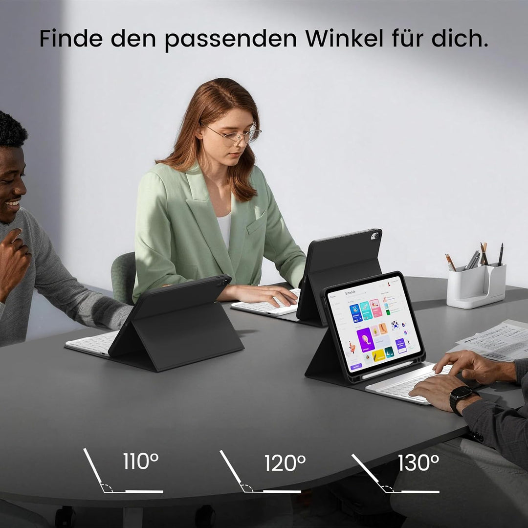 Hülle mit Tastatur für iPad 11 Generation (A16) 11 Zoll 2025/10 Generation 10.9 Zoll 2022, Mit Magne
