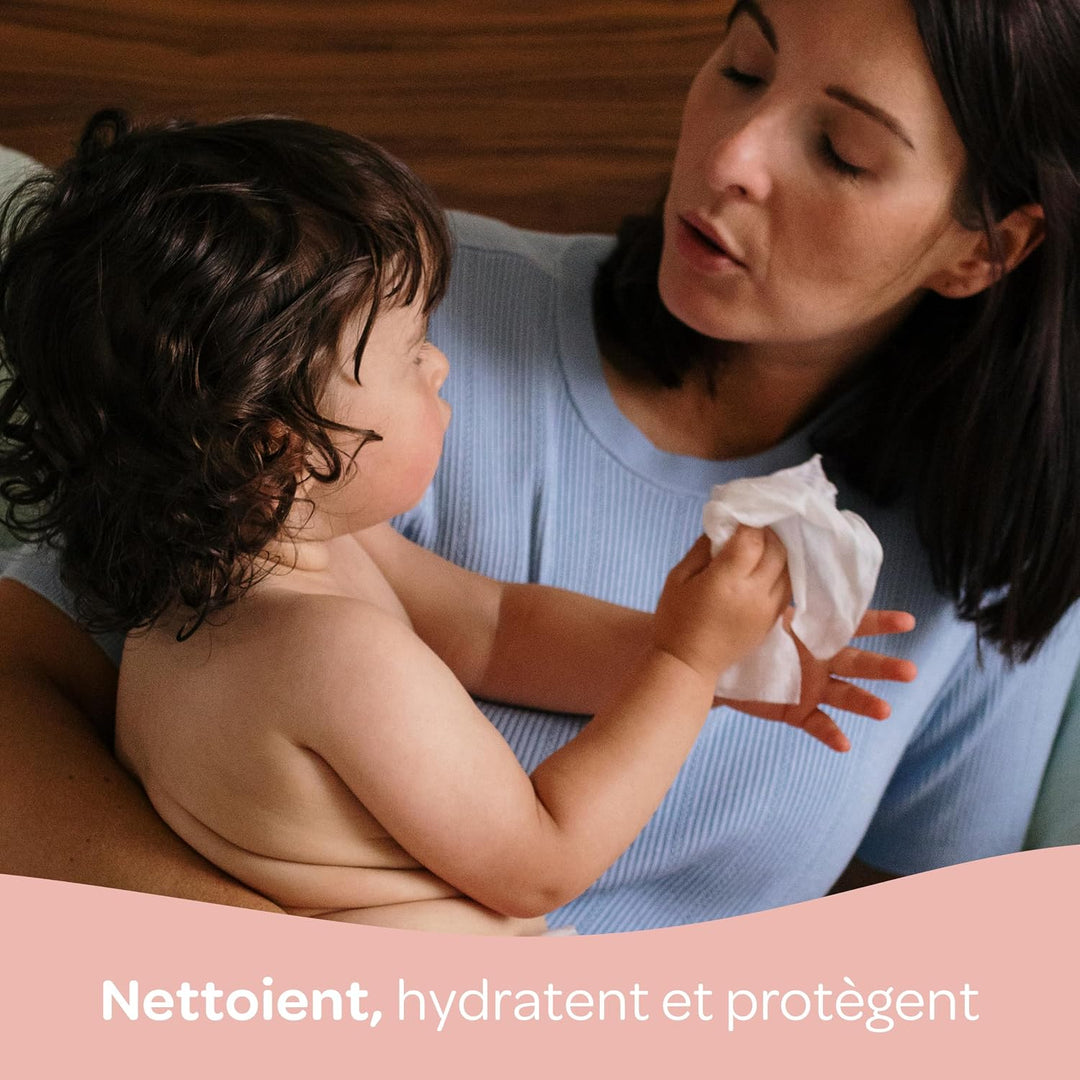BIOLANE - 12 Packungen – Babytücher mit Toilettenmilch – Baby – 864 Babytücher – reinigt und spendet