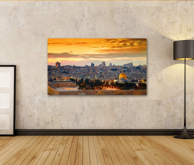 Bild Bilder auf Leinwand Panorama der Jerusalemer Altstadt Israel Wandbild Poster Leinwandbild SWR 1