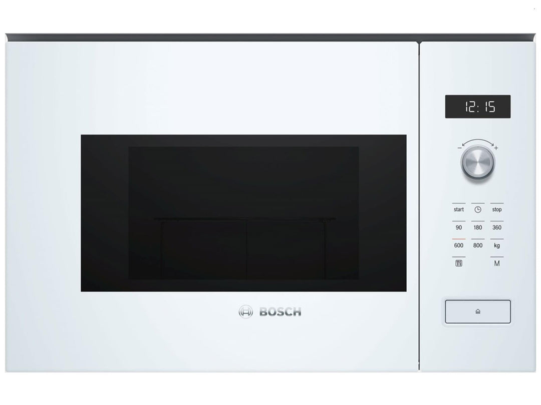 Bosch BFL524MW0 Serie 6 Einbau-Mikrowelle, 38 x 60 cm, 800 W, Drehteller 25,5 cm, Türanschlag Links,