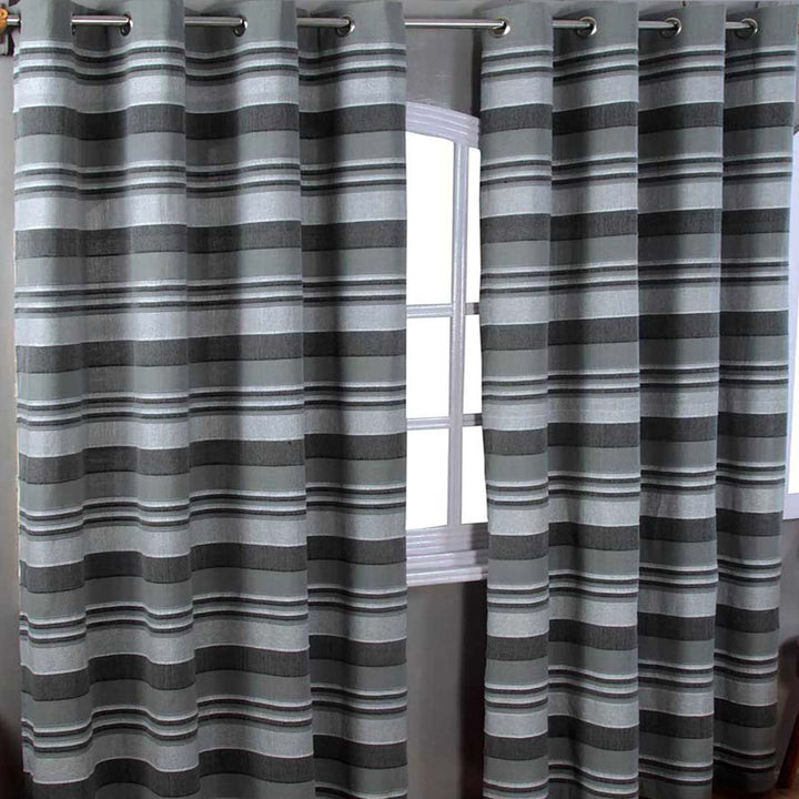 Homescapes handgewobener Vorhang Morocco grau 2er Set Ösenvorhang 140 x 140 cm (Breite x Länge) Deko