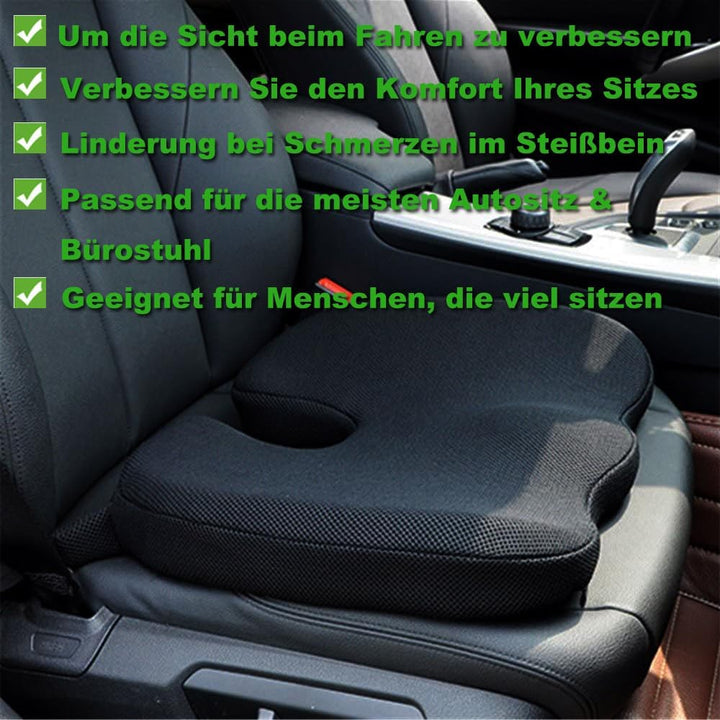 FOUNDCOOL Memory Schaum Orthopädisches Sitzkissen Auto, Ergonomisches Autositzkissen Auto Sitzkissen