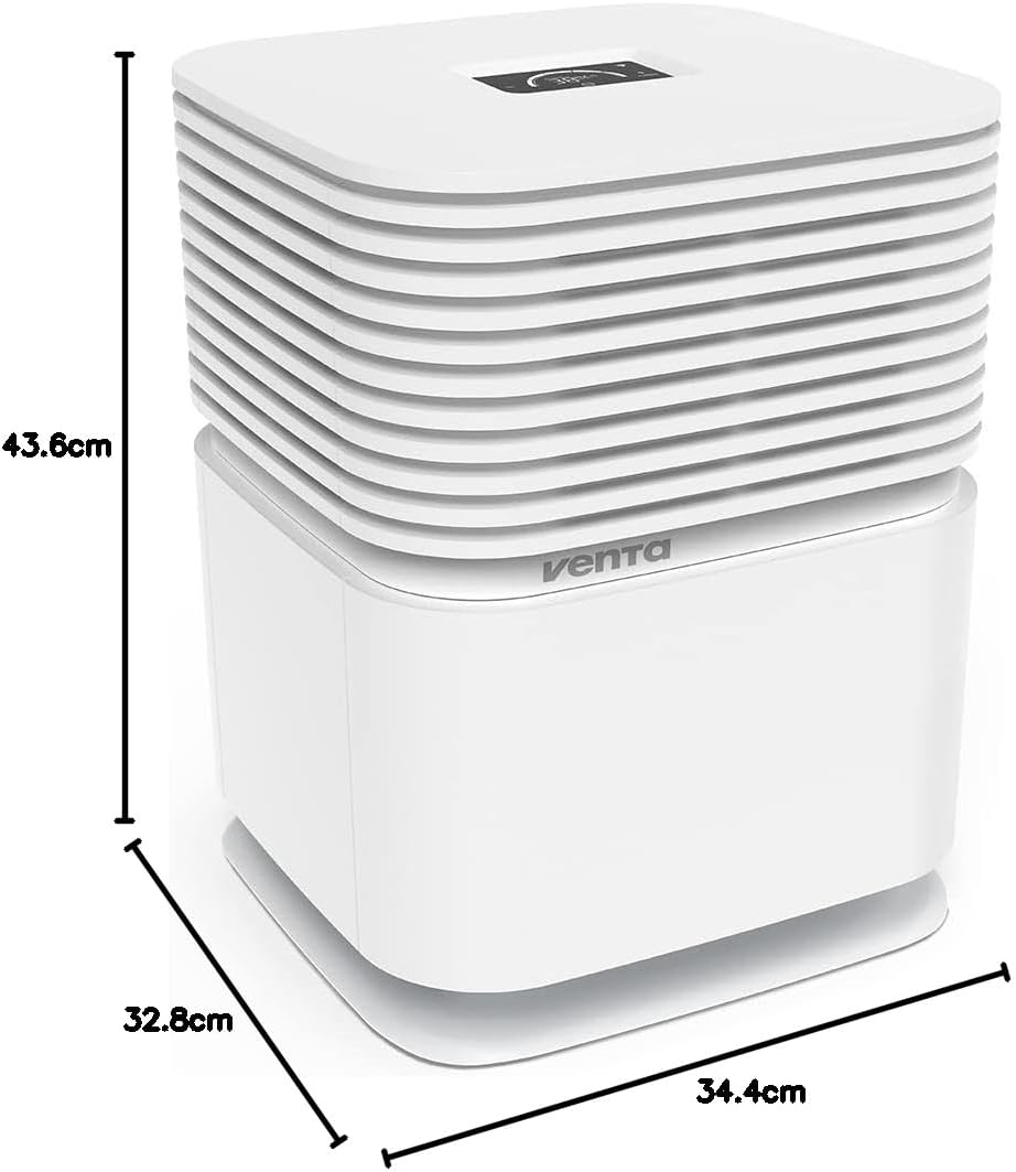 Venta Luftbefeuchter AH730, leise 24 dB(A), energieeffizient 5 Watt, hygienische Kaltverdunstung ohn