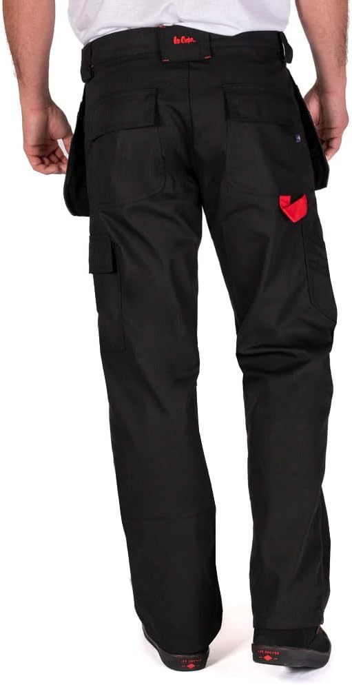 Lee Cooper Herren Multi & Holster Pocket Kneepad Arbeitssicherheitshose Cargohose, Schwarz, 38" Tail