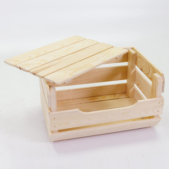 Stapelkisten Obst Gempse Kartoffeln Allzweck Küche/Kiste Holz 4-er Set/oben mit Deckel /