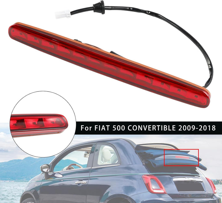 Topteng Rear High Mount Brake Stop Light Lamp passend für FIAT 500 Convertible 2009-2018