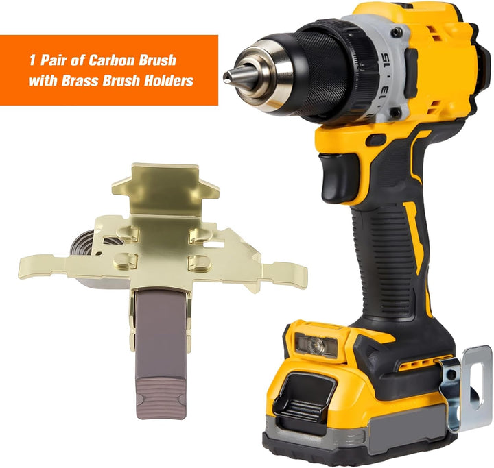 ECSiNG 1 Paar Kohlebürsten mit Messingbürstenhaltern 610126-00 Kompatibel mit Dewalt DC411 DCG412 DC