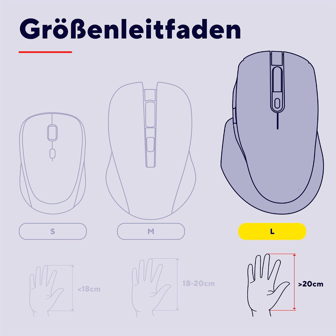 Trust Bayo+ Wiederaufladbare Vertikale Maus Bluetooth + RF 2.4GHz, Vorbeugung Gegen Mausarm/Tennisar