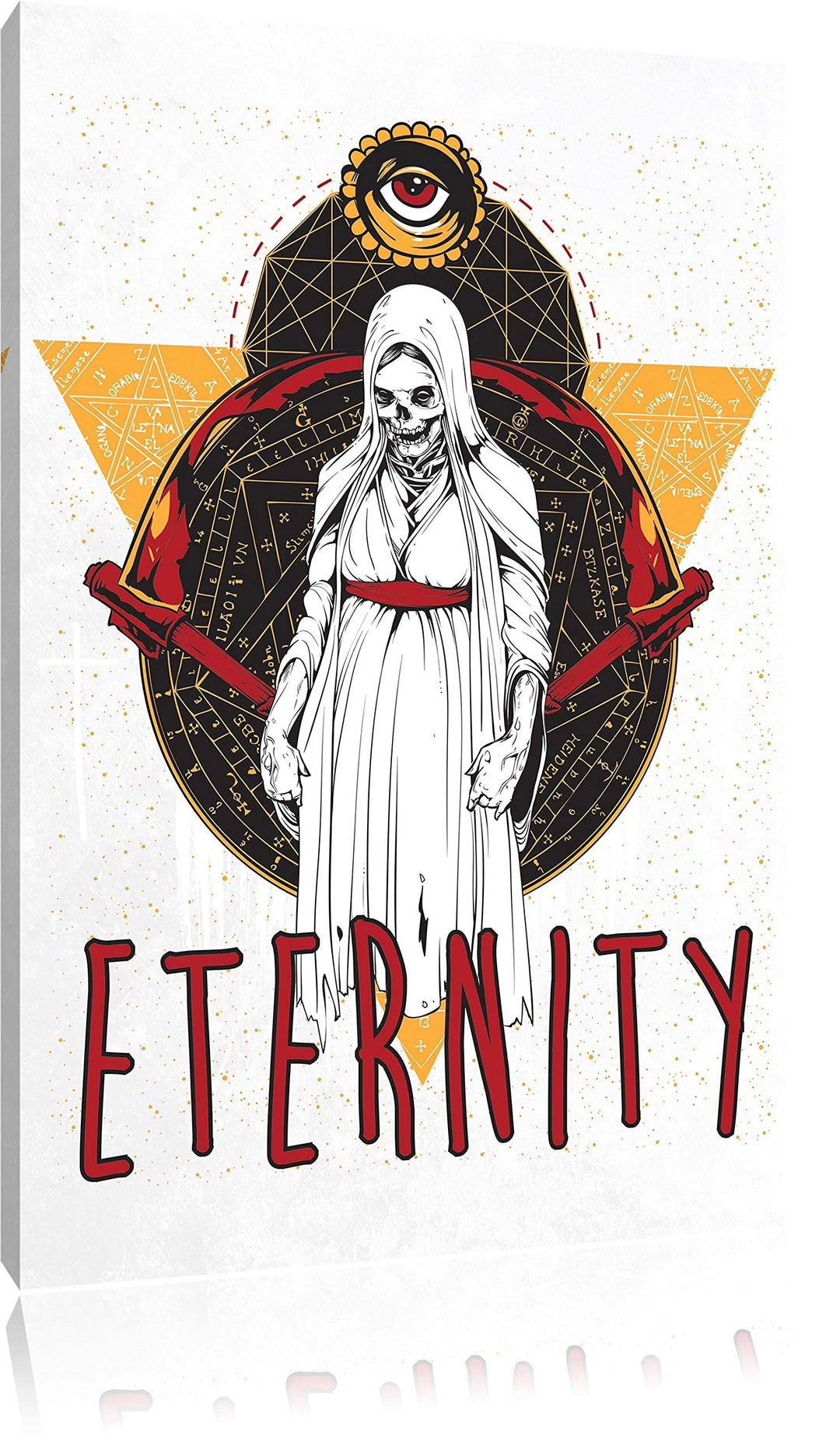Pixxprint All for Eternity White Bild auf Leinwand, XXL riesige Bilder fertig gerahmt mit Keilrahmen