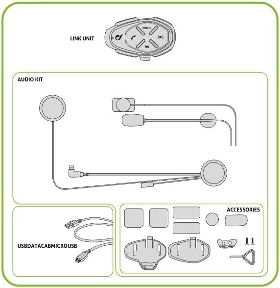 Interphone LINK | 2 Stück | Bluetooth-Kommunikationssystem für Motorräder - Bis zu 2 Reiters, 300Mt