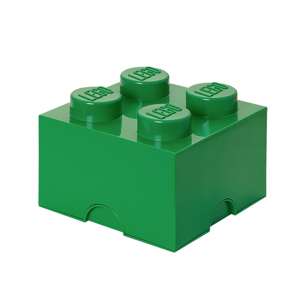 LEGO Aufbewahrungsstein, 4 Noppen, Stapelbare Aufbewahrungsbox, 5,7 l, grün Dark Green, Dark Green