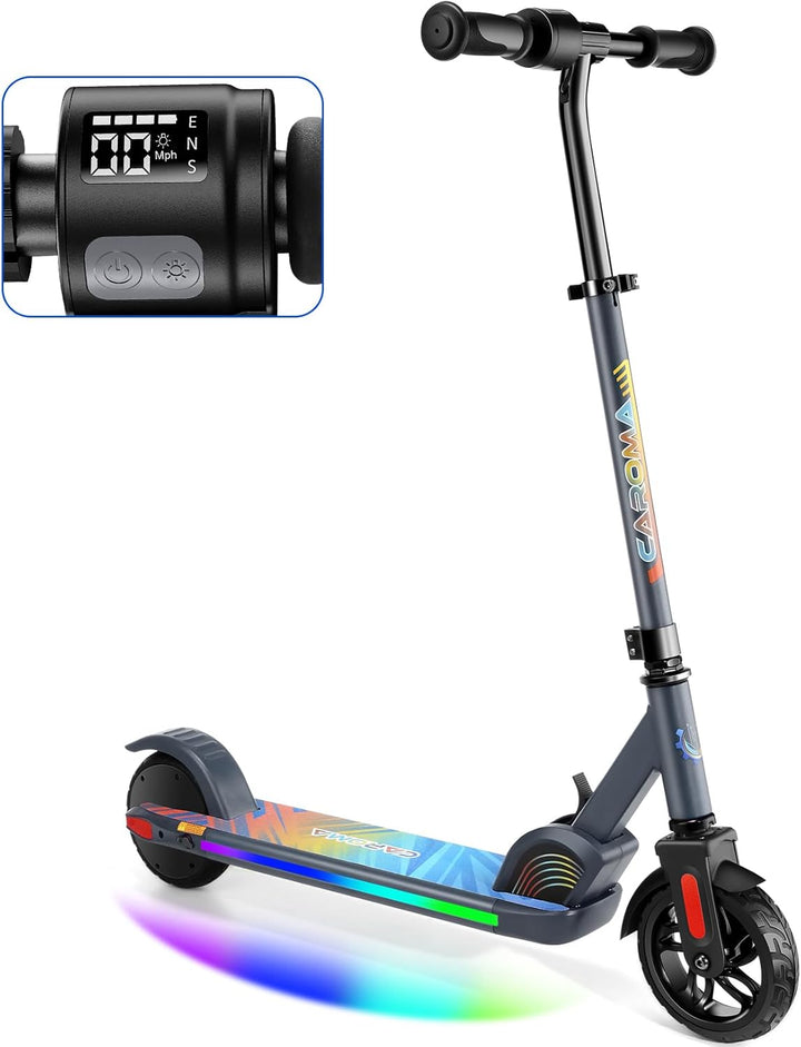Caroma Elektroroller für Kinder von 8-12 Jahren, 180W Motor, 16 km/h, 60 min Fahrzeit, Einstellbare