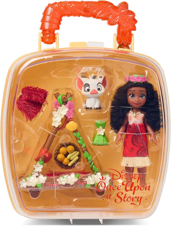 Disney Store Offizielles Vaiana Minipuppen-Spielset, Once Upon a Story Kollektion, 8-TLG., Figurense