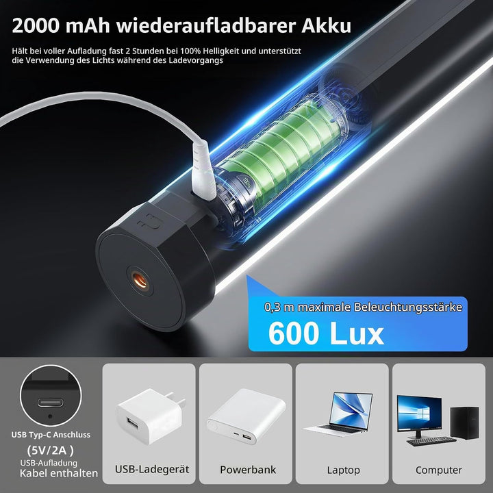 LUXCEO P100 Led Videoleuchte RGB,Mini LED Licht,Tragbares Lightbar für Fotografie, Tiktok YouTube Vi