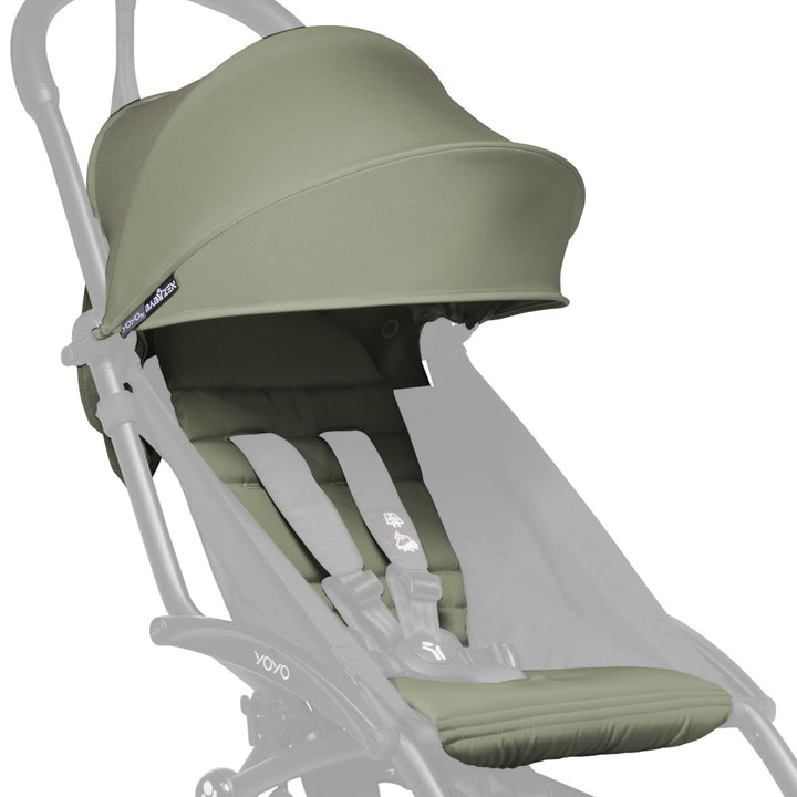 BABYZEN YOYO 6+ Textilset, Olive - Nur Textilset: Sitzpolster, farbgleichen Verdecken und Reissversc