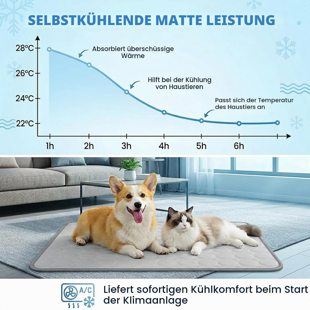 Qoosea Kühlmatte für Hunde Selbstkühlende Hundematte, Komfortabel Pet Cooling Mat Kühldecke Waschbar