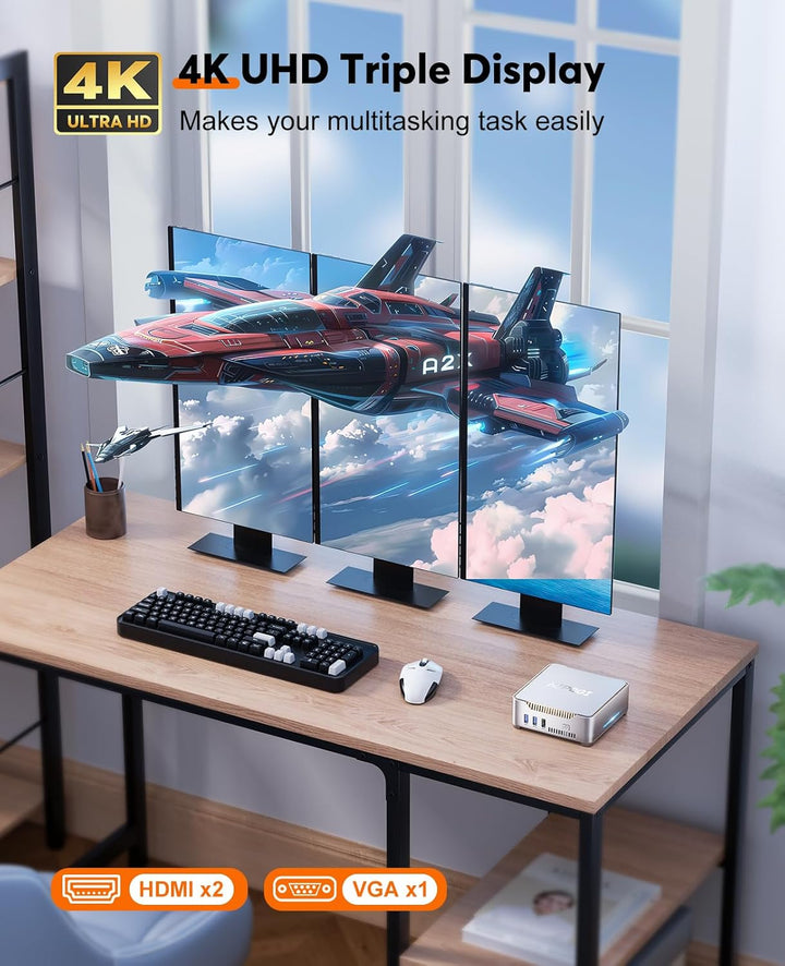NiPoGi GK3 Plus Mini PC 𝖶indows 11, Ιntel Alder Lake-N95(bis zu 3,40 GHz), 16GB DDR4 512GB M.2 SSD M