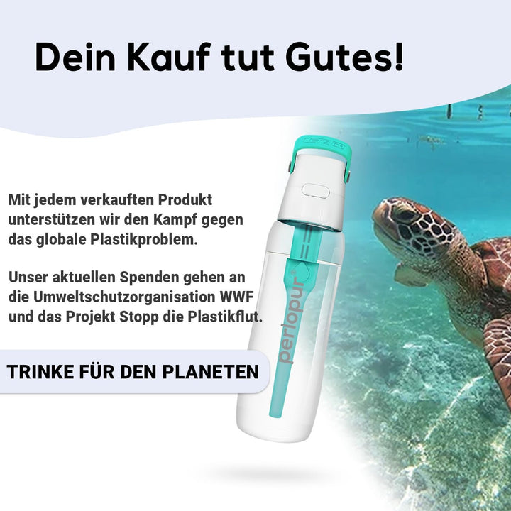 GLAS-Wasserfilter PearlCo (schwarz) mit 3 Protect+ classic Filterkartuschen (f. hartes Wasser) - Mad