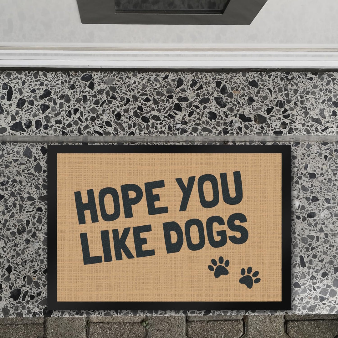 trendaffe Fussmatte Hope You Like Dogs mit Pfotenabdruck - Türmatte Hund Haustier 40 x 60 cm (Rechte