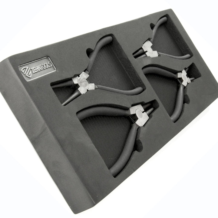 Zehn Tools Sicherungsringzangen-Set in Schaumstoff-Werkzeugkasten, 4-teilig