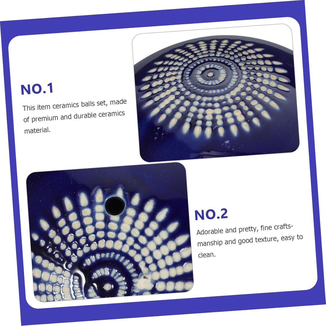 Veemoon 3Pcs Schwimmkugeln Keramik Porzellan Schwimmkugeln Teich Garten Balkon Teiche Deko Party Zub