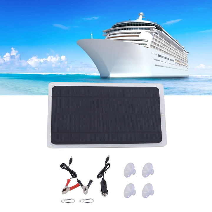 Solar LED Clip Panel, 6W 12V Solarpanel-Ladegerät für Auto, Wohnmobil und Boot, Ultradünn, IP65 Wass