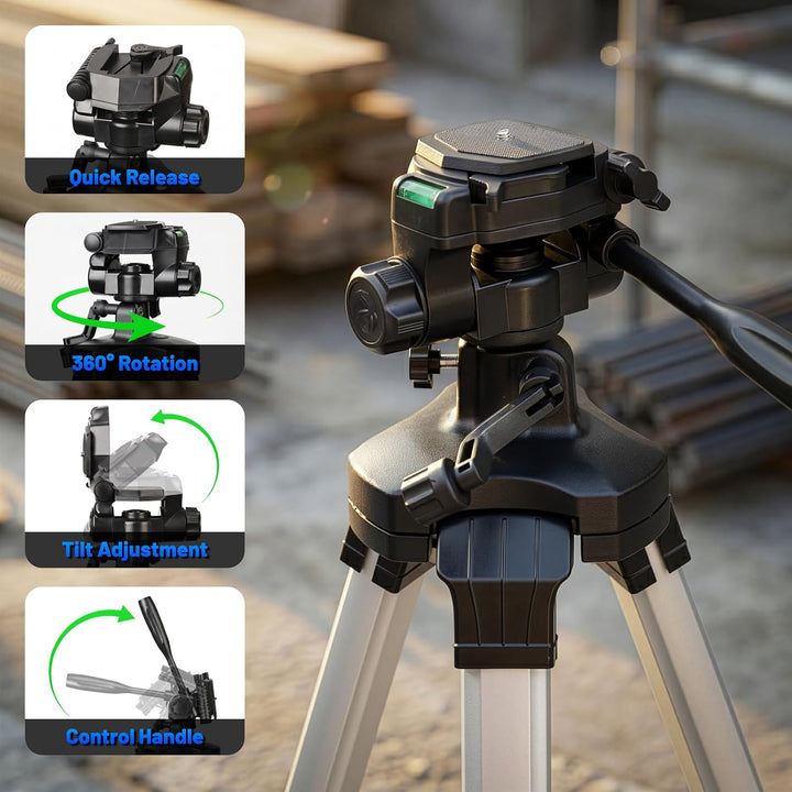 Huepar Pro Hochleistungs Stativ für Laser, 250cm Tripod, Gewinde:1/4”&amp; 5/8" | Innen- und Aussenberei