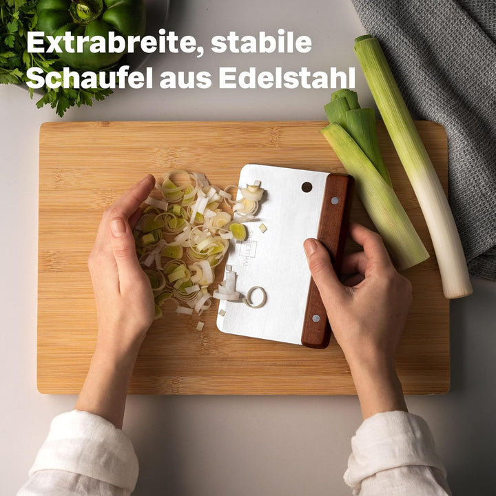 SILBERTHAL Teigkarte Edelstahl 16cm gross - Teigschaber für Brot, Pizza, Gemüse - Teigmesser zum ein