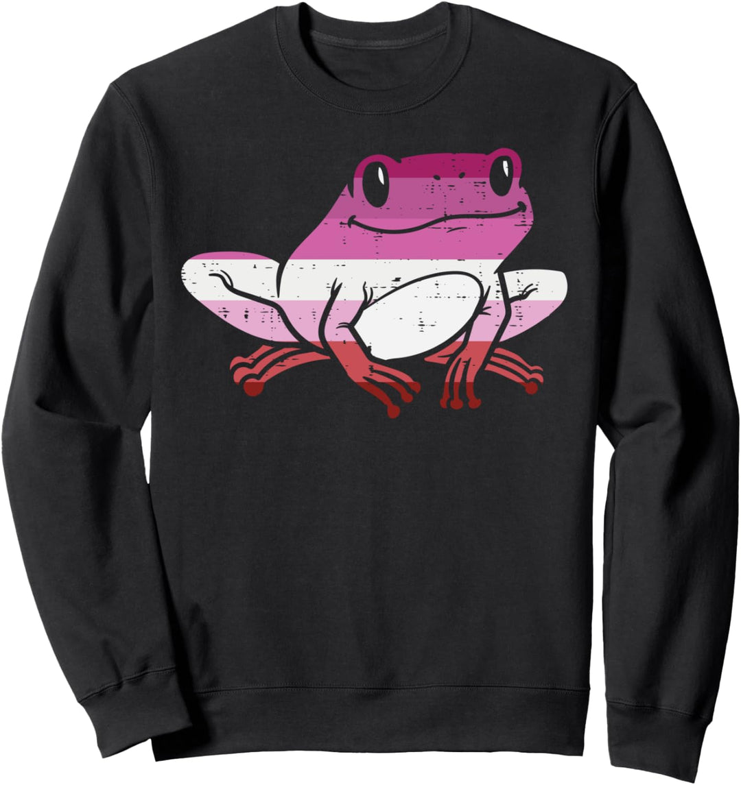 Frog Animal LGBT Lesbian Flag Gay Pride Ally Women Sweatshirt