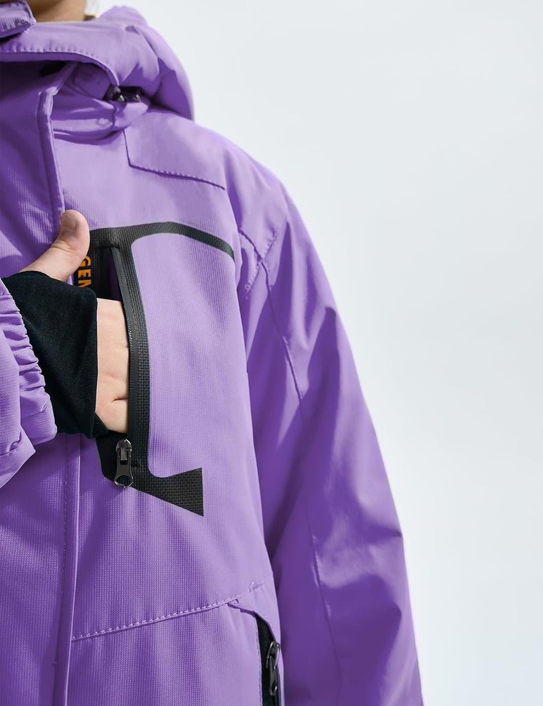 GEMYSE Mädchen Wasserdichte Skijacke Winddichte Fleece Outdoor Winterjacke Regenjacke mit Kapuze 128