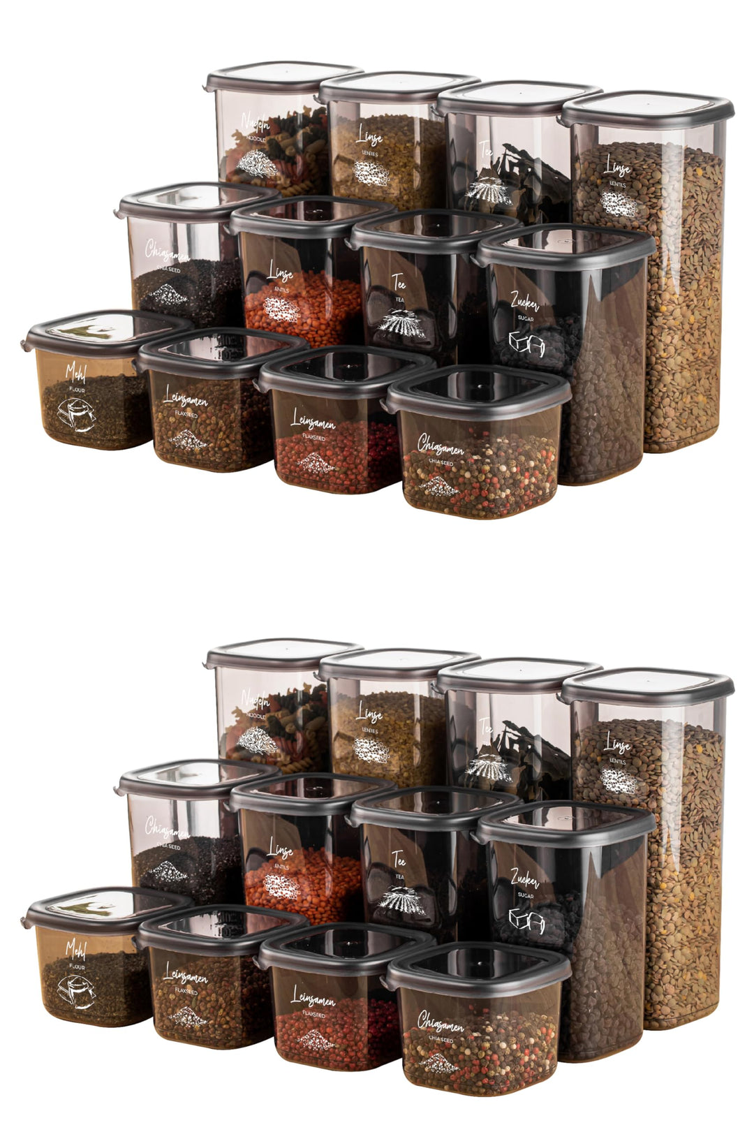 Viwares Vorratsdosen mit Deckel Luftdicht | 24er Vorratsbehälter Set | BPA-FREI | Zur Müsli Mehl und