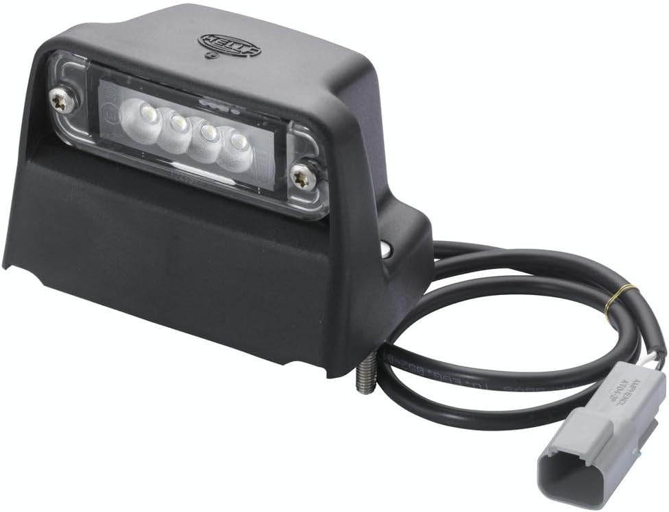 HELLA - Kennzeichenleuchte - LED - 24V - Anbau/geschraubt - Lichtscheibenfarbe: glasklar - Kabel: 55