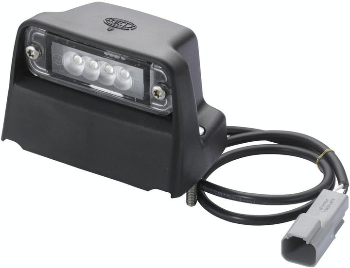 HELLA - Kennzeichenleuchte - LED - 24V - Anbau/geschraubt - Lichtscheibenfarbe: glasklar - Kabel: 55