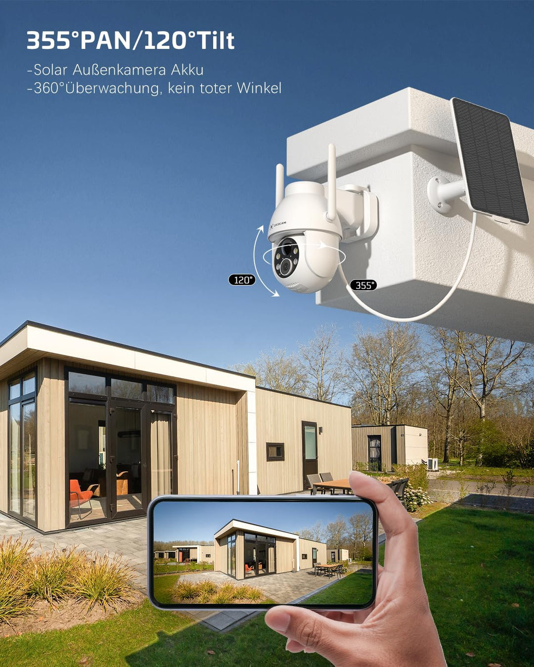 COCOCAM 2PCS 2K Überwachungskamera Aussen Akku WLAN, Solar Kamera Outdoor, Aussenkamera kabellos mit