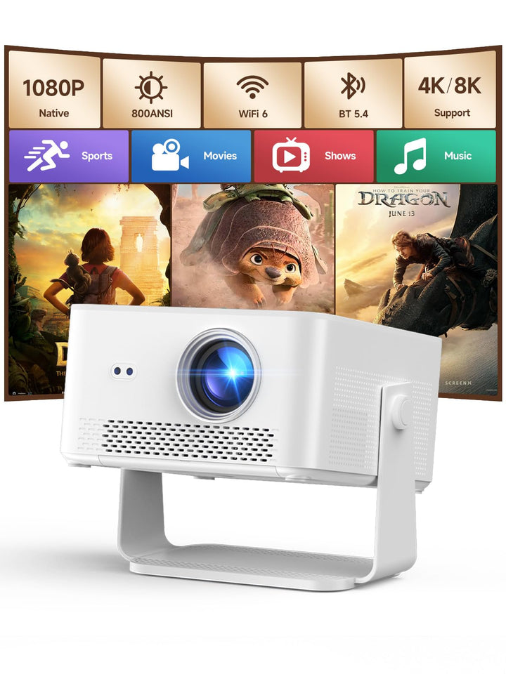 【Android 14 &amp; 800 ANSI】 Magcubic Mini Beamer 4K 8K Unterstützt, Smart Projektor Native 1080P mit WiF