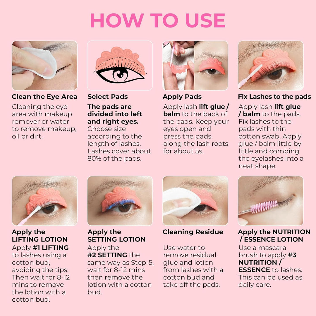 Wimpernlifting Set, Lash Lifting Set, Augenbrauen Lifting, Tubuläre Emulsion, einfache Anwendung bei