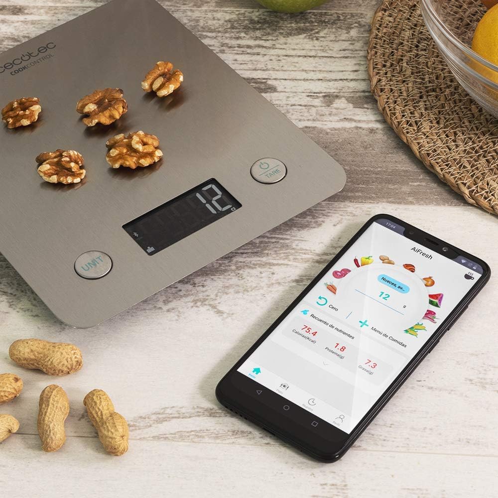 Küchenwaage CookCOntrol 10000, mit App-verbindung, rostfreie Stahlverarbeitung, Druckgewicht ab 1 Gr