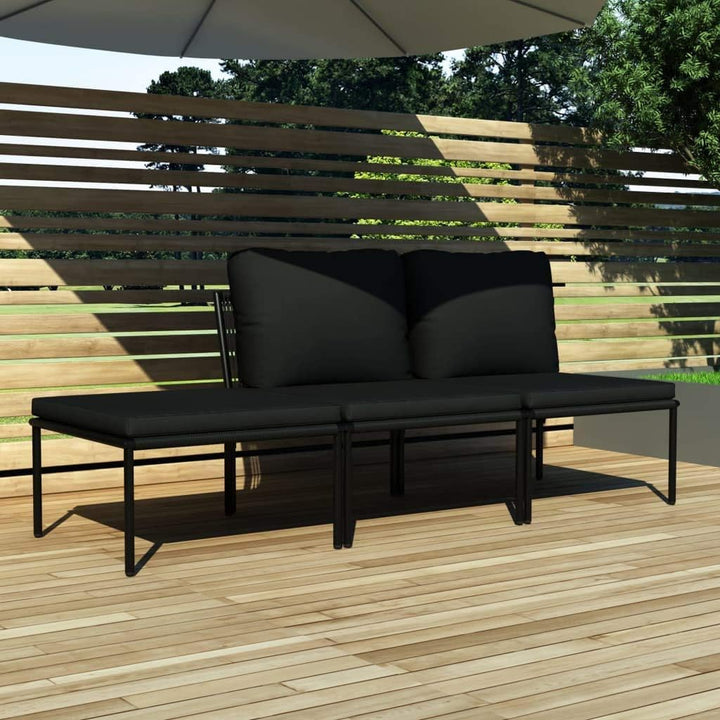 vidaXL Gartenmöbel 3-TLG. mit Auflagen Sitzgruppe Garten Garnitur Lounge Sofa Sitzgarnitur Gartenset