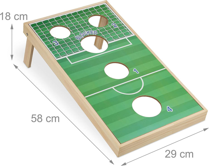 Relaxdays Cornhole, Wurfspiel Set, 10 Sandsäcke, Bean Bag Spiel, HxBxT: 18 x 29 x 58 cm, Indoor & Ou