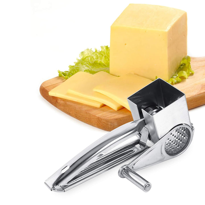 Ejoyous Parmesanreibe, Käsereibe mit Kurbel Edelstahl Parmesanmühle Knoblauchreibe Trommelreibe geei