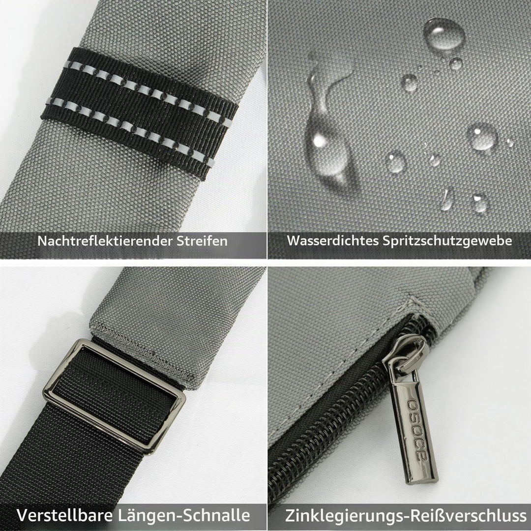 Umhängetaschen Herren RFID Wasserfeste Mini Bauchtasche Mehrere Taschen Schultertasche Anti-Diebstah